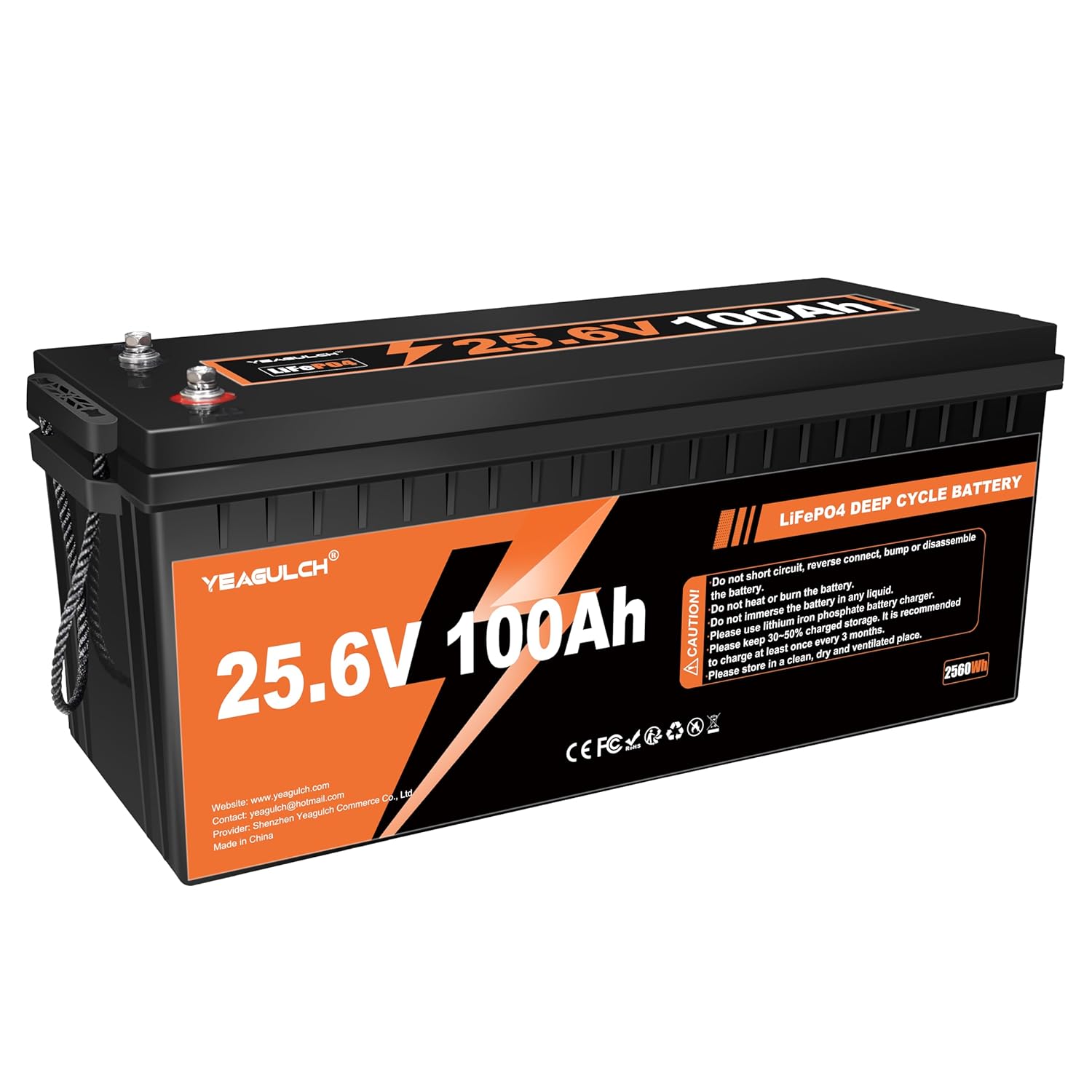 Lithium Battery 100Ah - 24V 100Ah LiFePO4 Lithium-Batterie mit integriertem