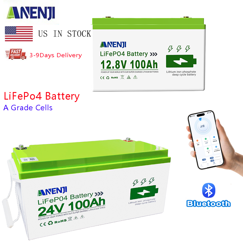 Lithium Battery 100Ah - ANENJI LiFePo4 Batterie 24V 100AH 25.6V