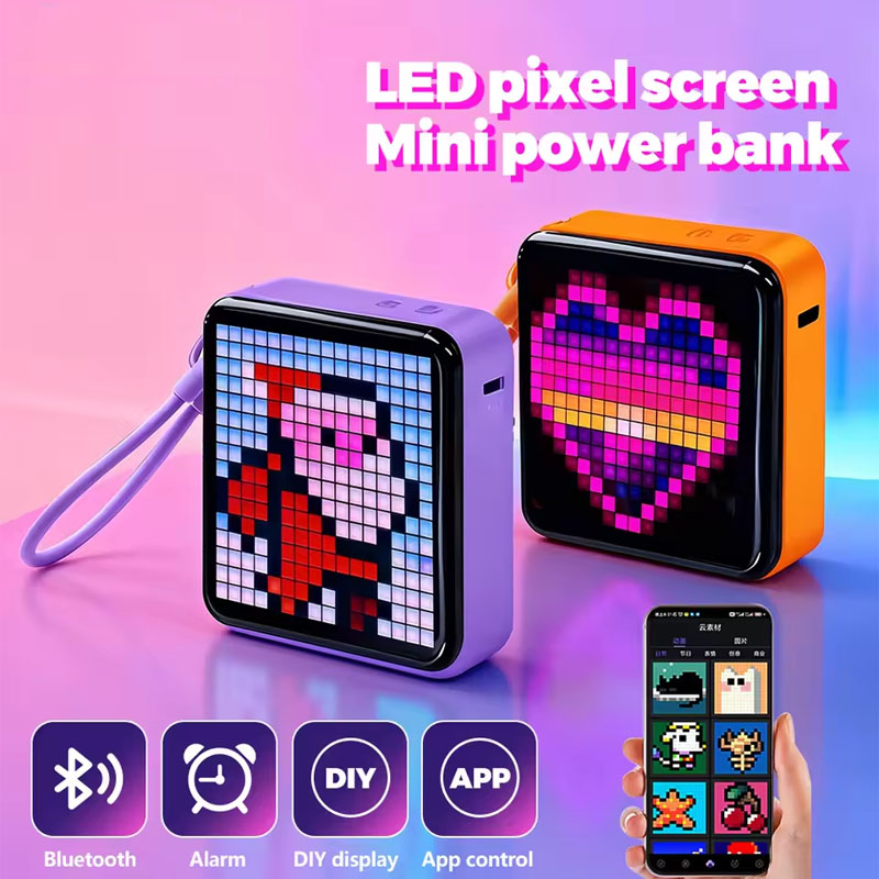 Renewable Energy Sources - Individuelles DIY Pixel-Muster Tragbares Ladegerät LED