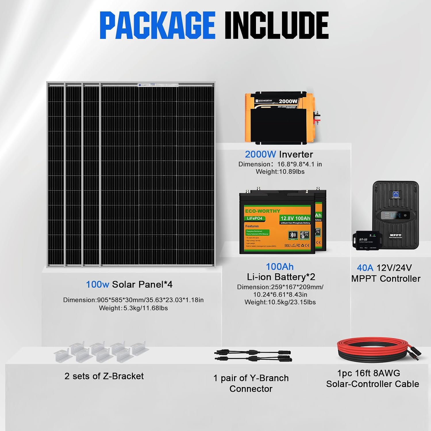 1,6-kWh-Komplett-Solarpanel-Ki – Rv Solar Kit 400W Bewertung und Preis